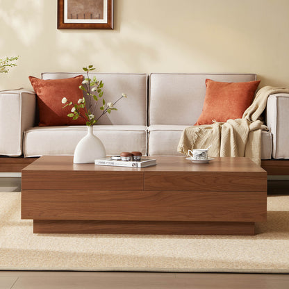 Mid-Century Expandable Coffee Table with Storage for Living Rooms