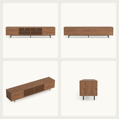 Mid-Century TV Stand with Hidden Storage for 32-100” TVs