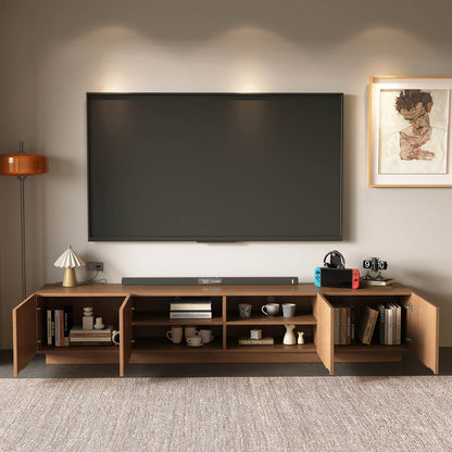 Mid-Century Modern TV Stand 86.61" with Adjustable Shelves & Cable Management