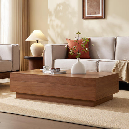 Mid-Century Expandable Coffee Table with Storage for Living Rooms
