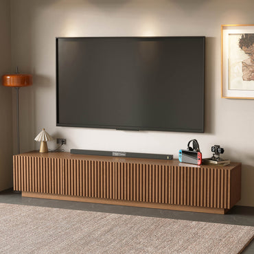 Mid-Century Modern TV Stand 86.61" with Adjustable Shelves & Cable Management