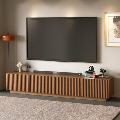 Mid-Century Modern TV Stand 86.61" with Adjustable Shelves & Cable Management