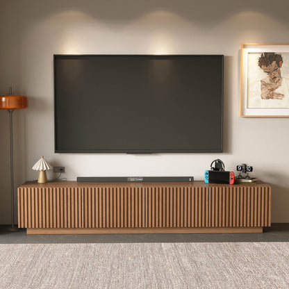 Mid-Century Modern TV Stand 86.61" with Adjustable Shelves & Cable Management