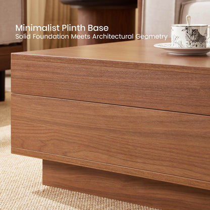 Mid-Century Expandable Coffee Table with Storage for Living Rooms
