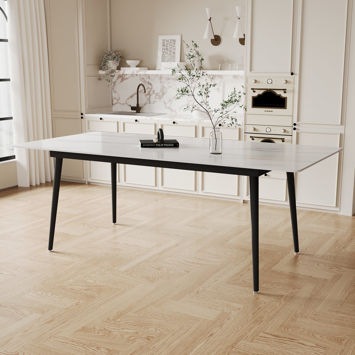 Dining Table WHSH1125 Modern Marble Tabletop 70.8"