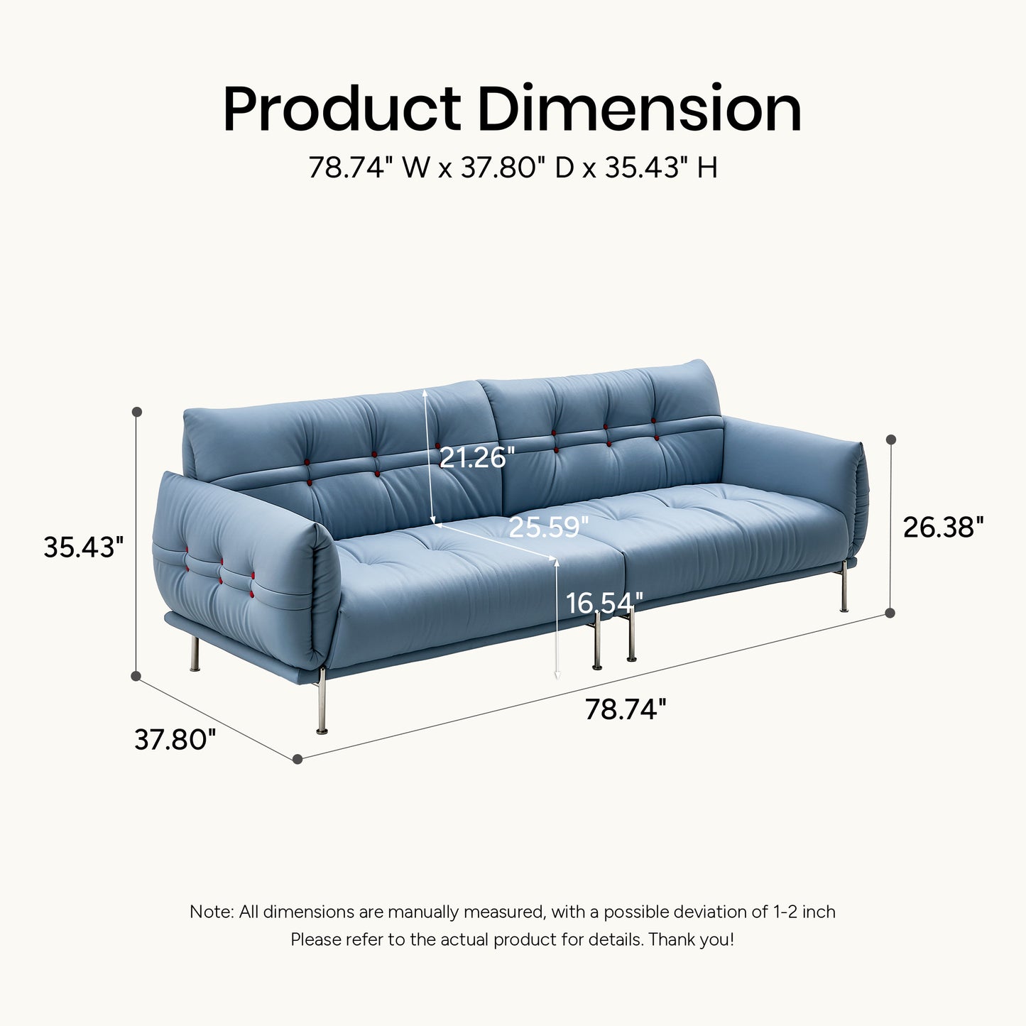 Shelby Genuine Leather Sofa (79” / 87” / 95” / 102”)
