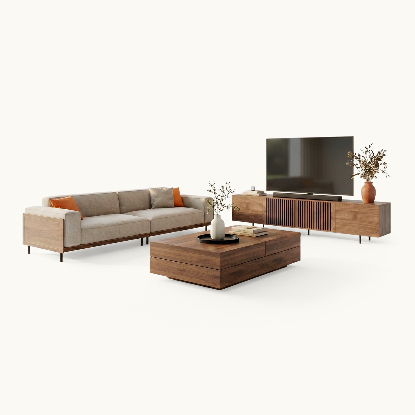 FamiDear Contemporary Living Room Set – Modern Sofa, Coffee Table & TV Stand Bundle