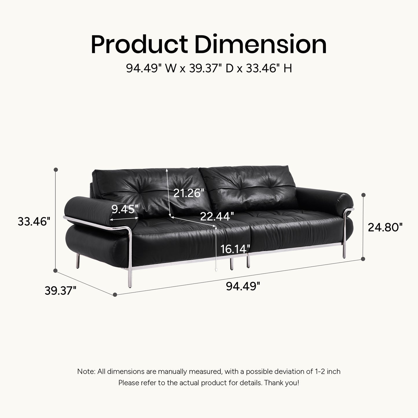ZuoZhi Genuine Leather Sofa (87” / 94” / 102”)