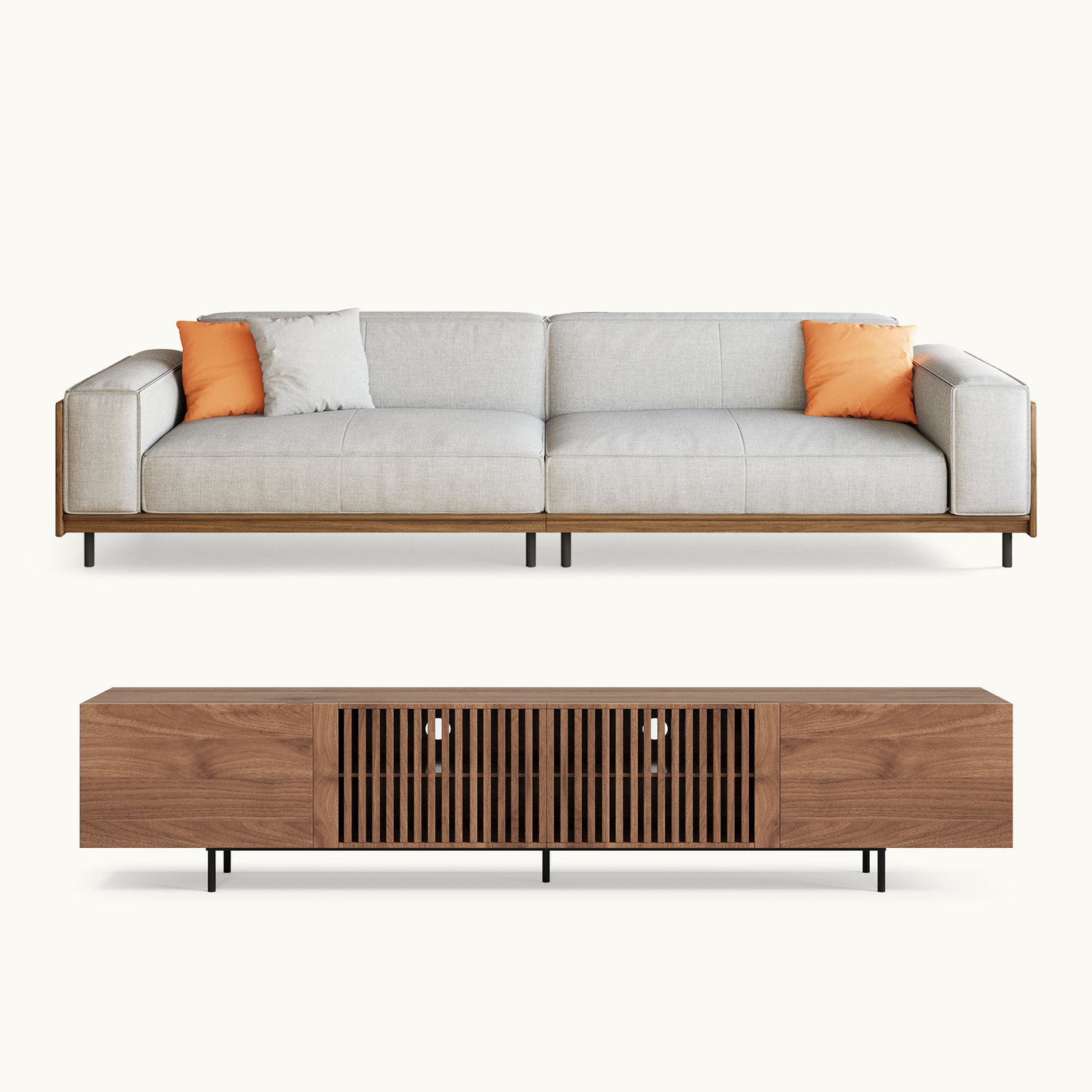 FamiDear Contemporary Living Room Set – Modern Sofa, Coffee Table & TV Stand Bundle