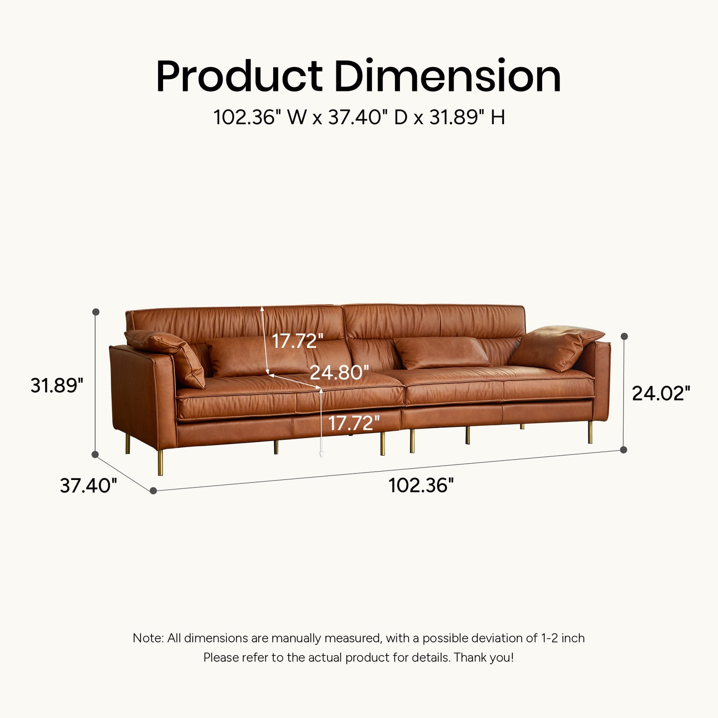 Shendu Genuine Leather Sofa (94” / 102” / 110”)