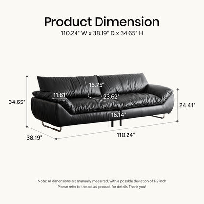 Zane Genuine Leather Sofa (87” / 94” / 102” / 110”)