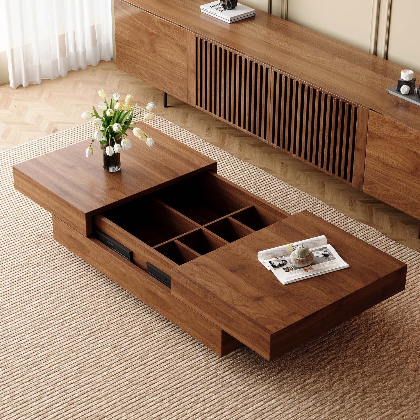 FamiDear Contemporary Living Room Set – Modern Sofa, Coffee Table & TV Stand Bundle