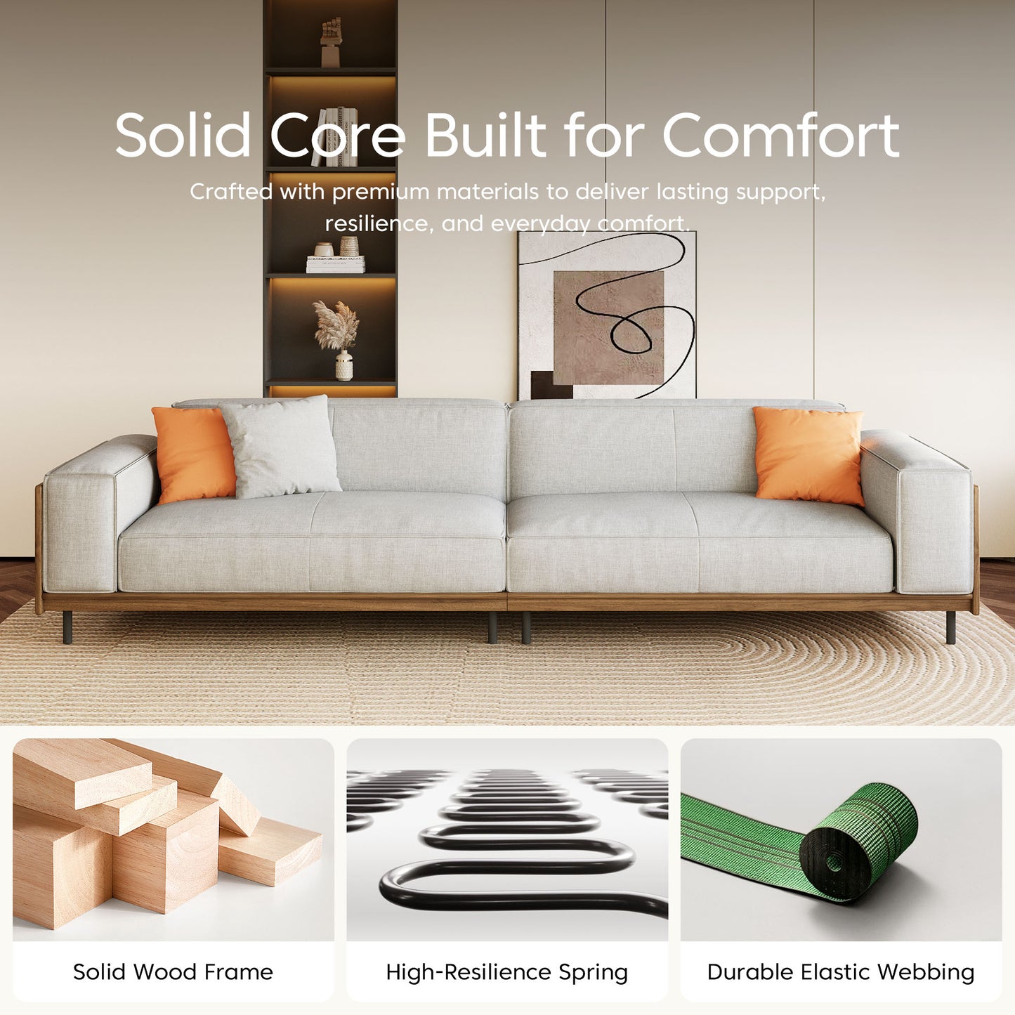 FamiDear Contemporary Living Room Set – Modern Sofa, Coffee Table & TV Stand Bundle