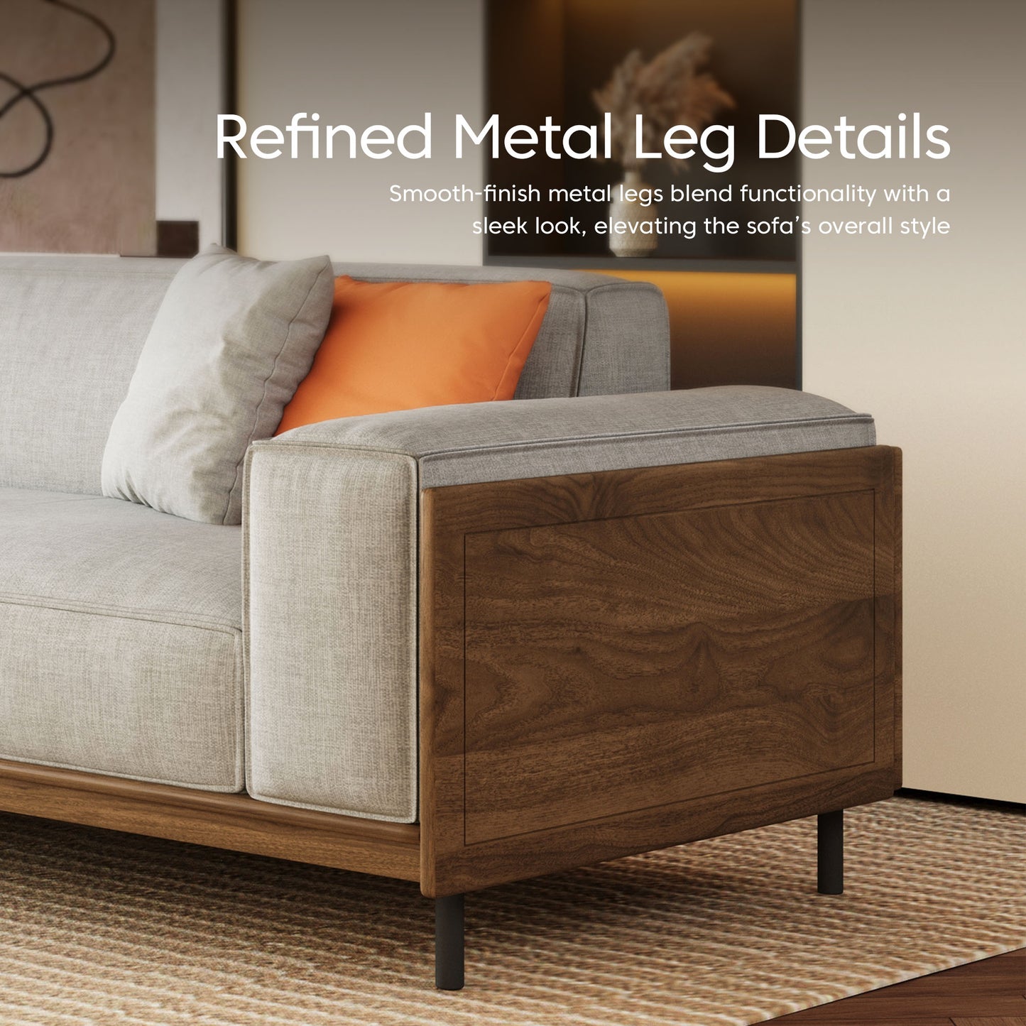 Modern 4-Seater Sofa with Deep Seats for Living Rooms