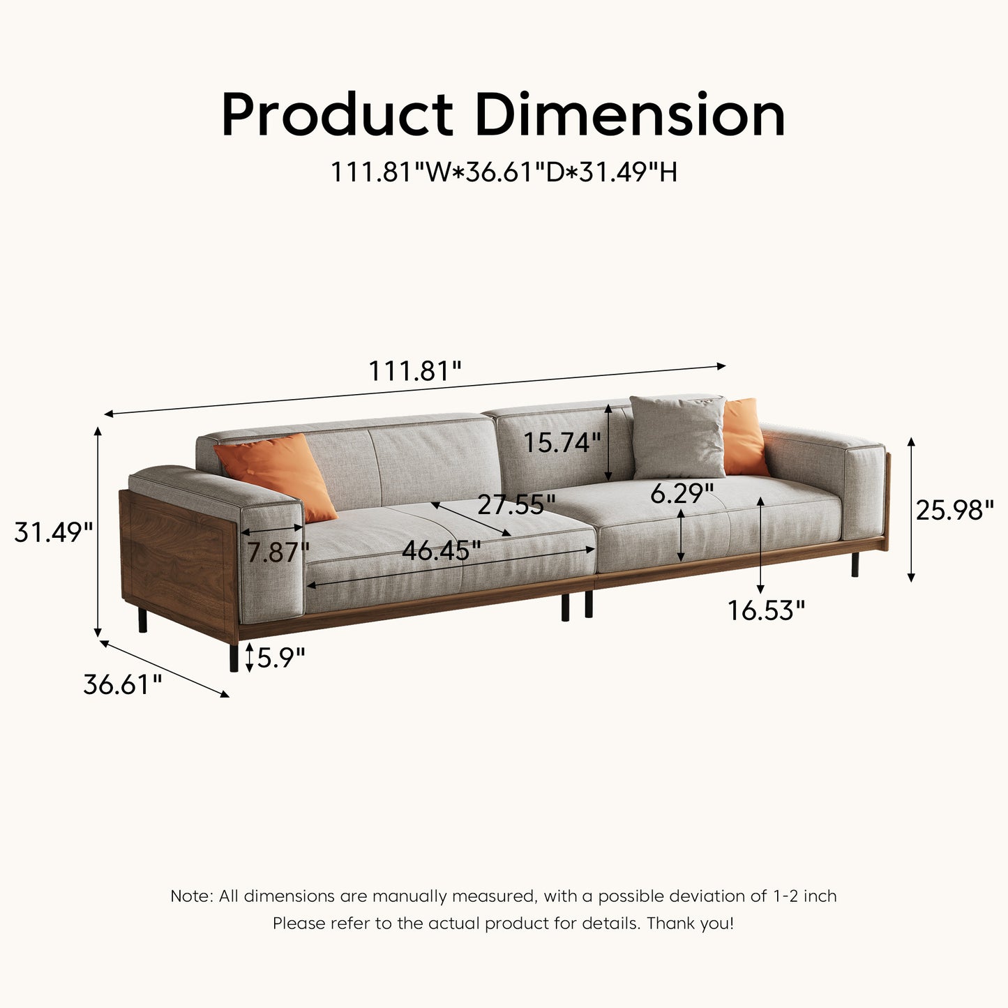 FamiDear Contemporary Living Room Set – Modern Sofa, Coffee Table & TV Stand Bundle