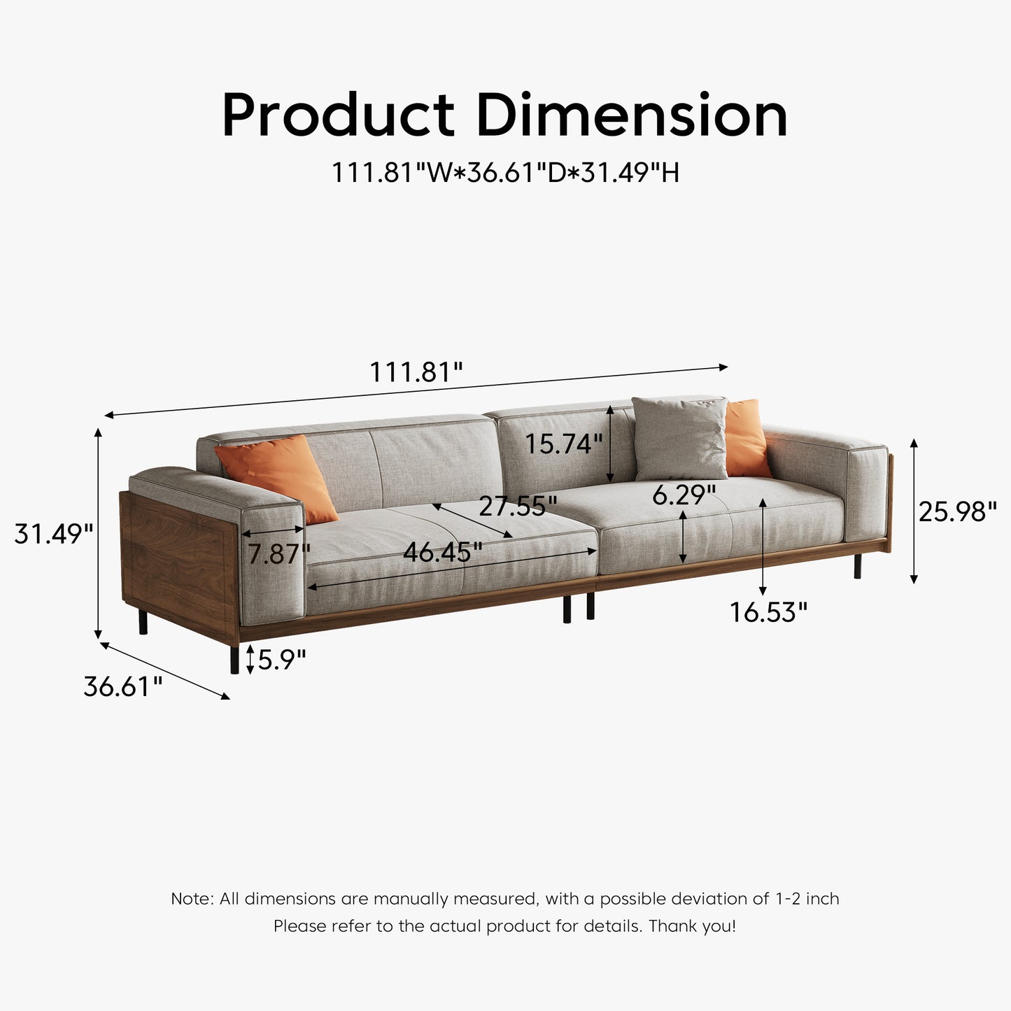 FamiDear Contemporary Living Room Set – Modern Sofa, Coffee Table & TV Stand Bundle