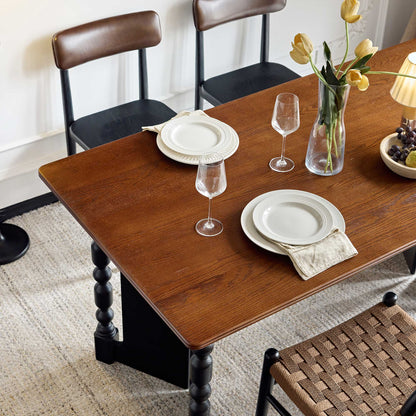 Vintage Rectangular Dining Table with Bobbin Legs | Briar Collection