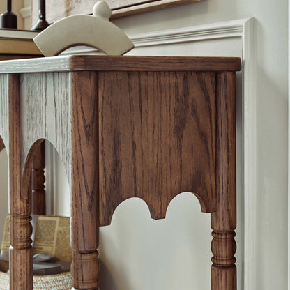 Semo Vintage Arch Console Table, Mid-Century Entryway Table with Shelf
