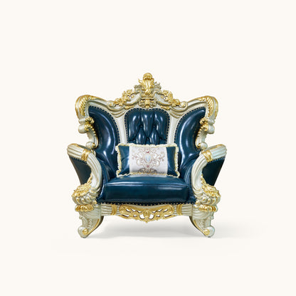 Imperial Sapphire Luxury Sofa Set – European Baroque Tufted Living Room Collection