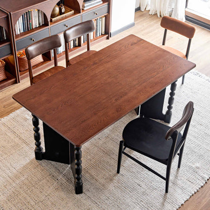 Vintage Rectangular Dining Table with Bobbin Legs | Briar Collection