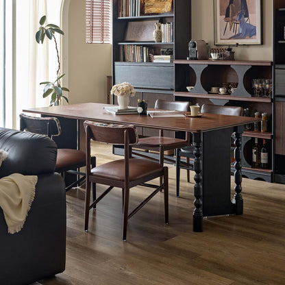 Vintage Rectangular Dining Table with Bobbin Legs | Briar Collection