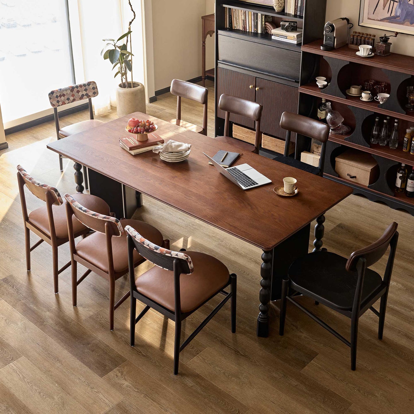 Vintage Rectangular Dining Table with Bobbin Legs | Briar Collection