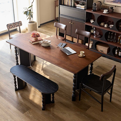 Vintage Rectangular Dining Table with Bobbin Legs | Briar Collection