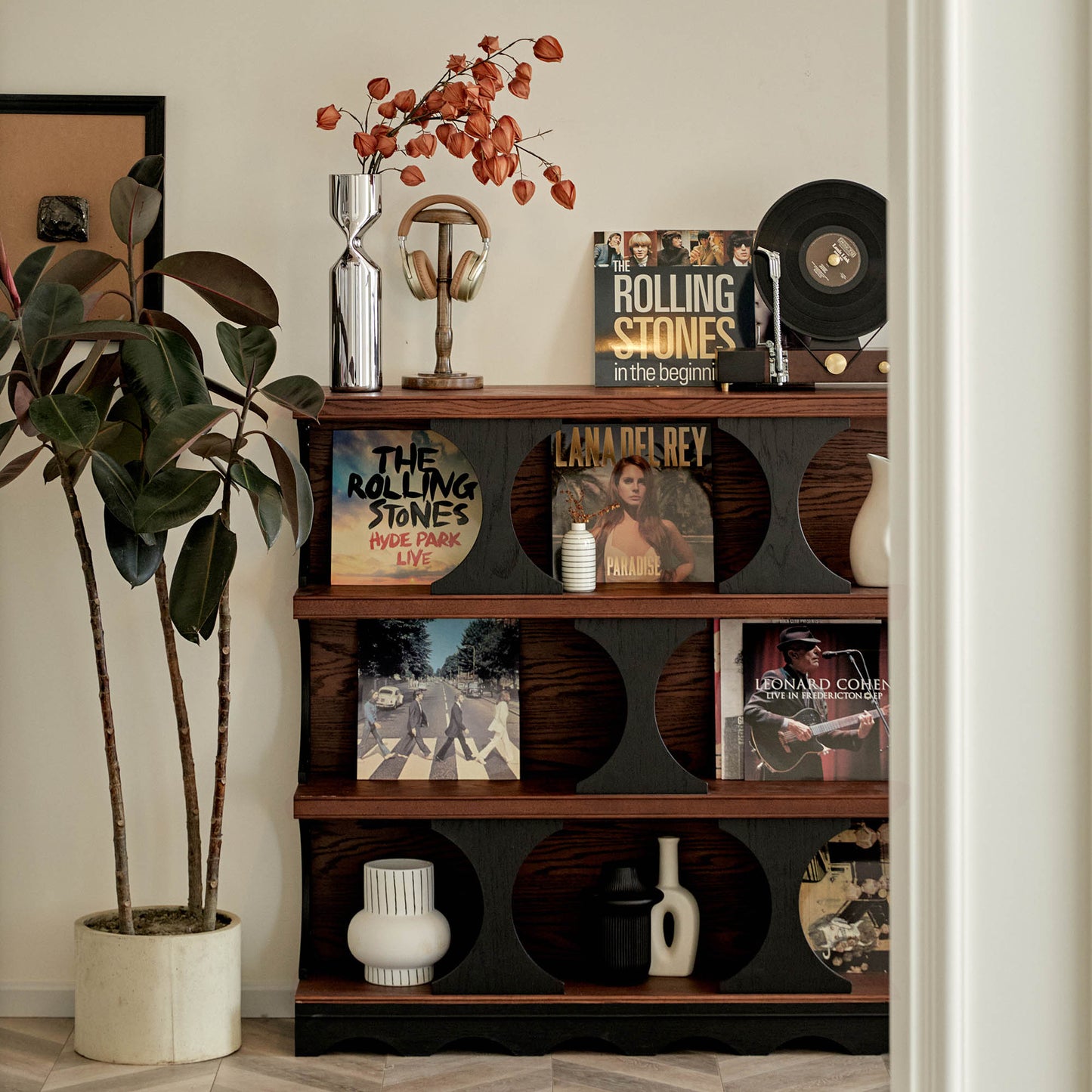 Orion Vintage Open Bookcase, Mid-Century Display Storage Shelf