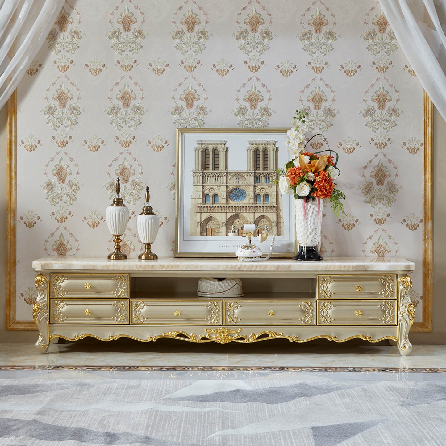 Versailles Royale Luxury TV Stand Collection – European Baroque Entertainment Center