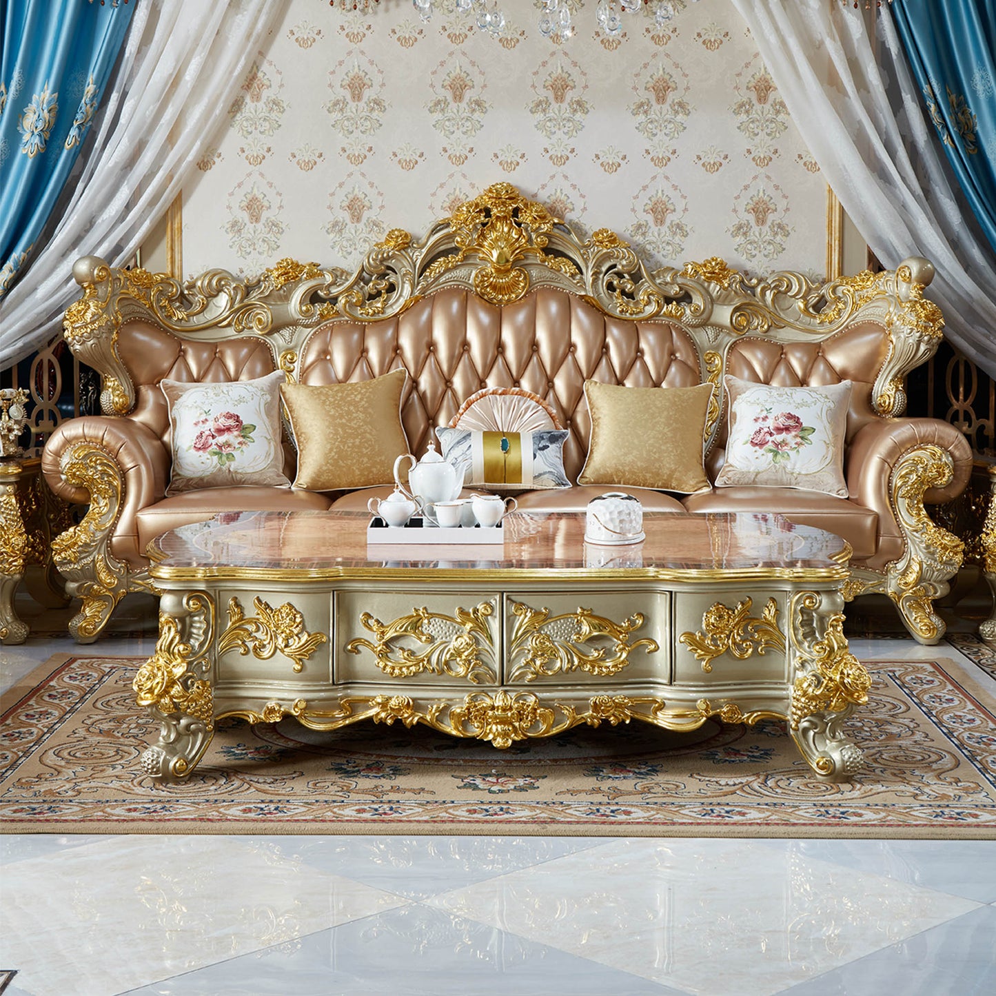 Versailles Royale Coffee Table – French Rococo Luxury Center Table