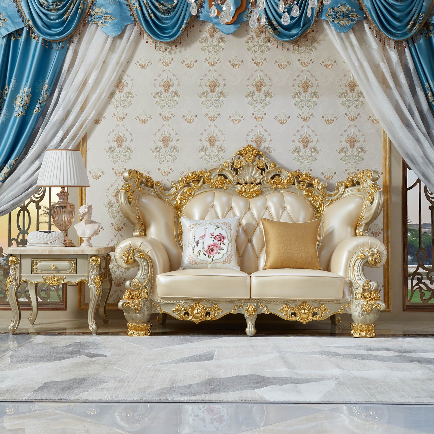 Versailles Royale Luxury Sofa Set – European Baroque Gold Carved Living Room Collection