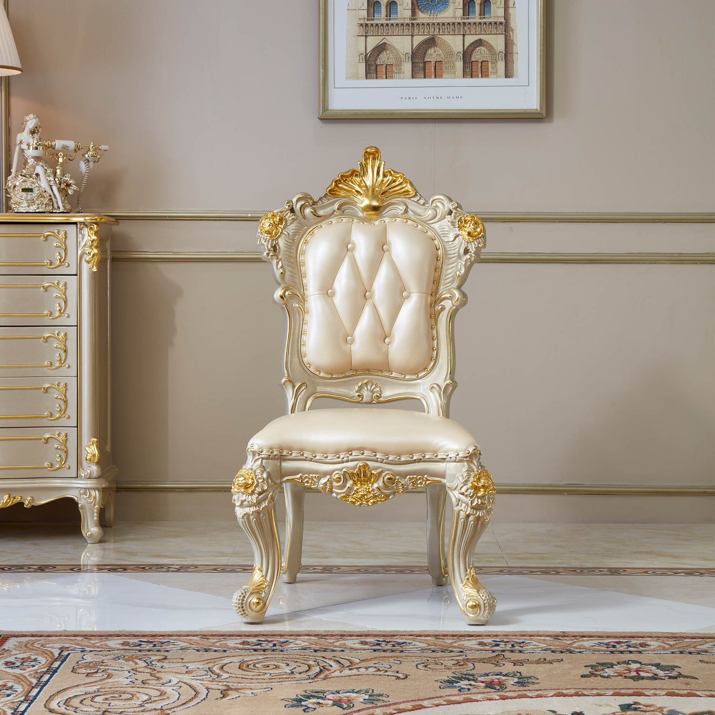 Versailles Supreme Dining Chair – French Rococo Upholstered Dining Chair