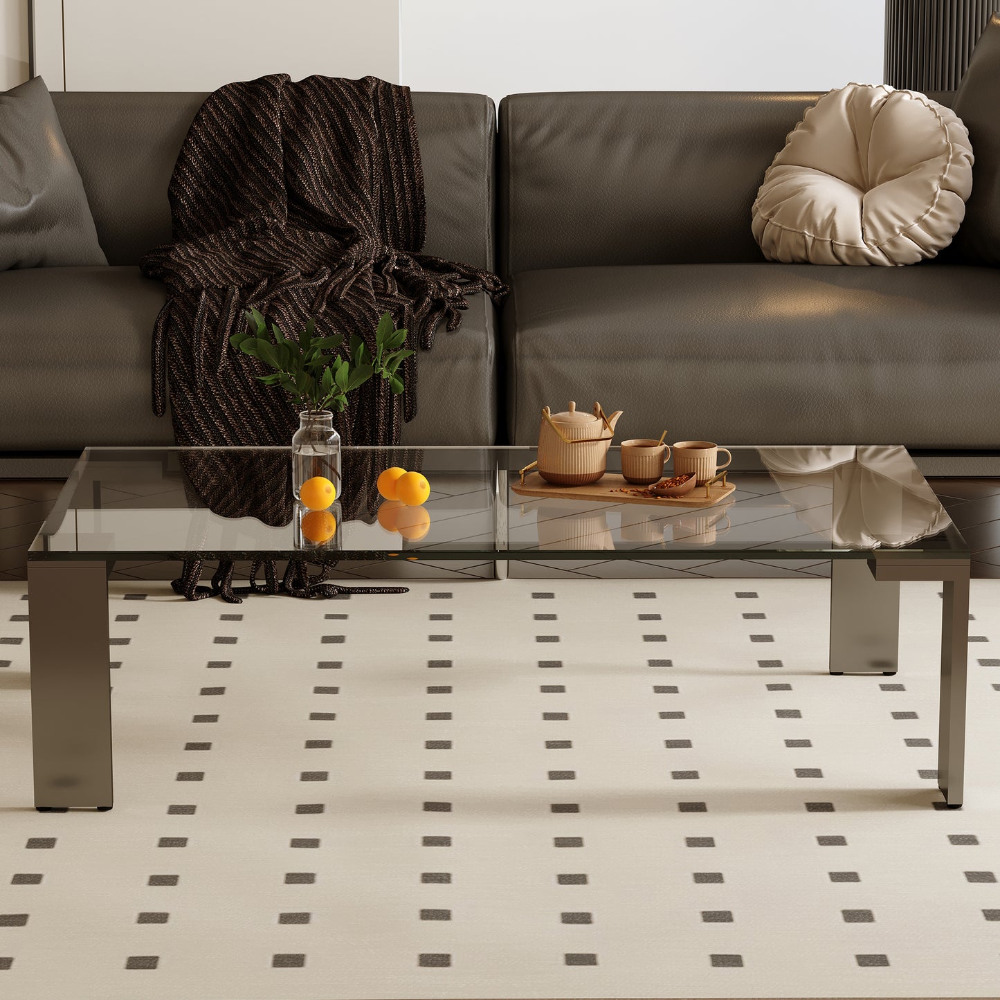 Coffee Table SBYCJ006 Modern Glass Hardware Material 47.2"