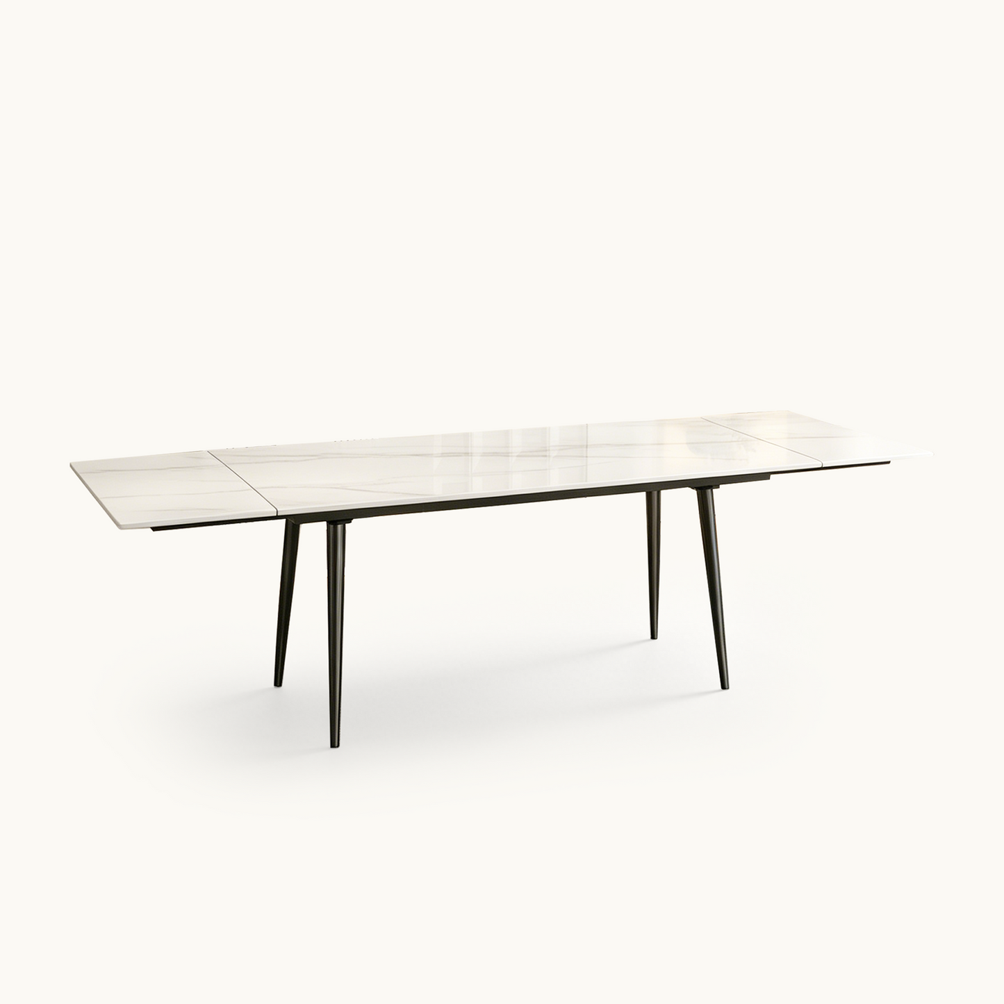 Modern Extendable Dining Table with Sintered Stone Top for 6-10 People