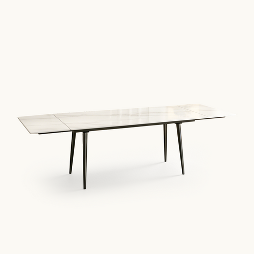 Modern Extendable Dining Table with Sintered Stone Top for 6-10 People