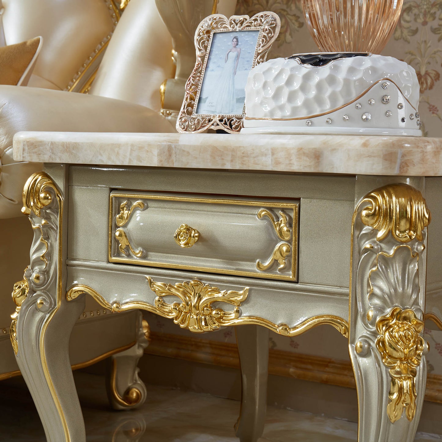 Palais Doré Accent Cabinet – French Luxury End Table Collection