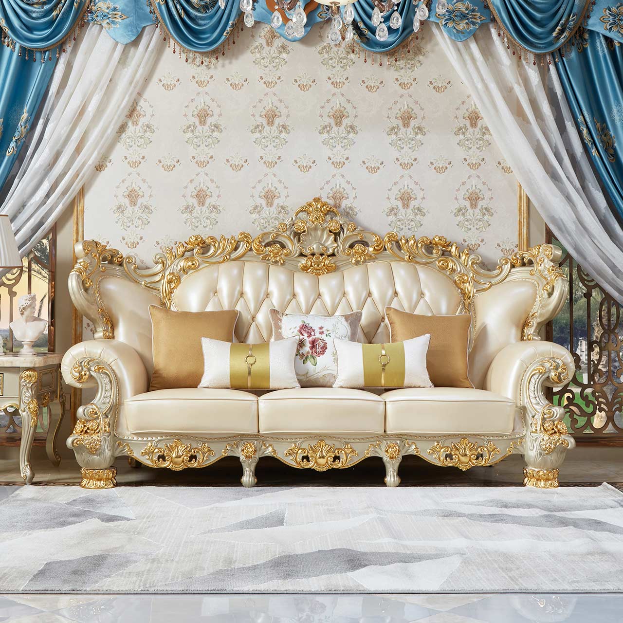 Versailles Royale Luxury Sofa Set – European Baroque Gold Carved Living Room Collection