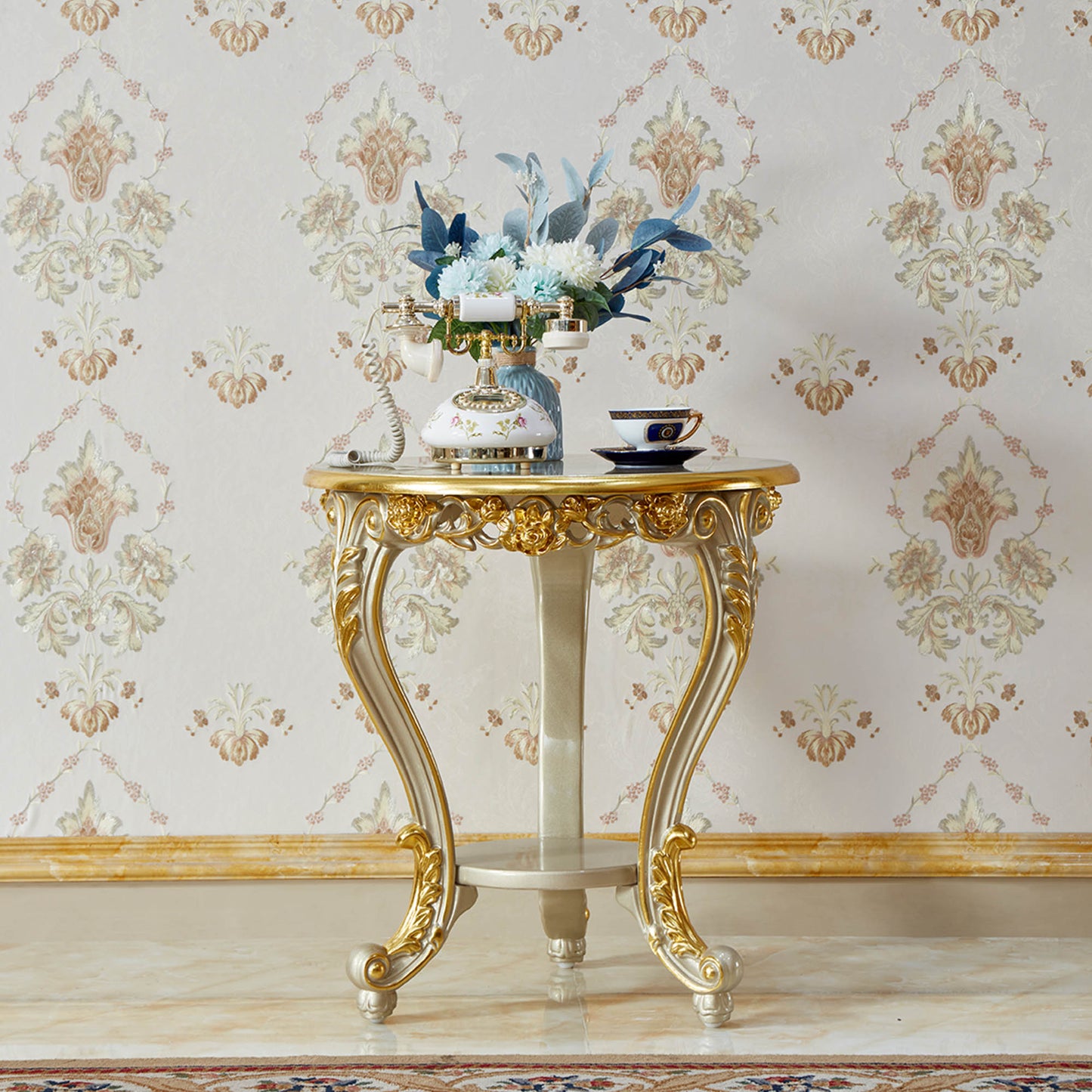 Château Royale End Table – French Rococo Luxury Accent Table
