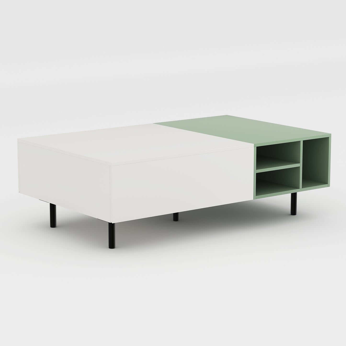 Coffee Table GJPPSCJ Modern Two-Tone Tabletop Spacious Storage 51.18"