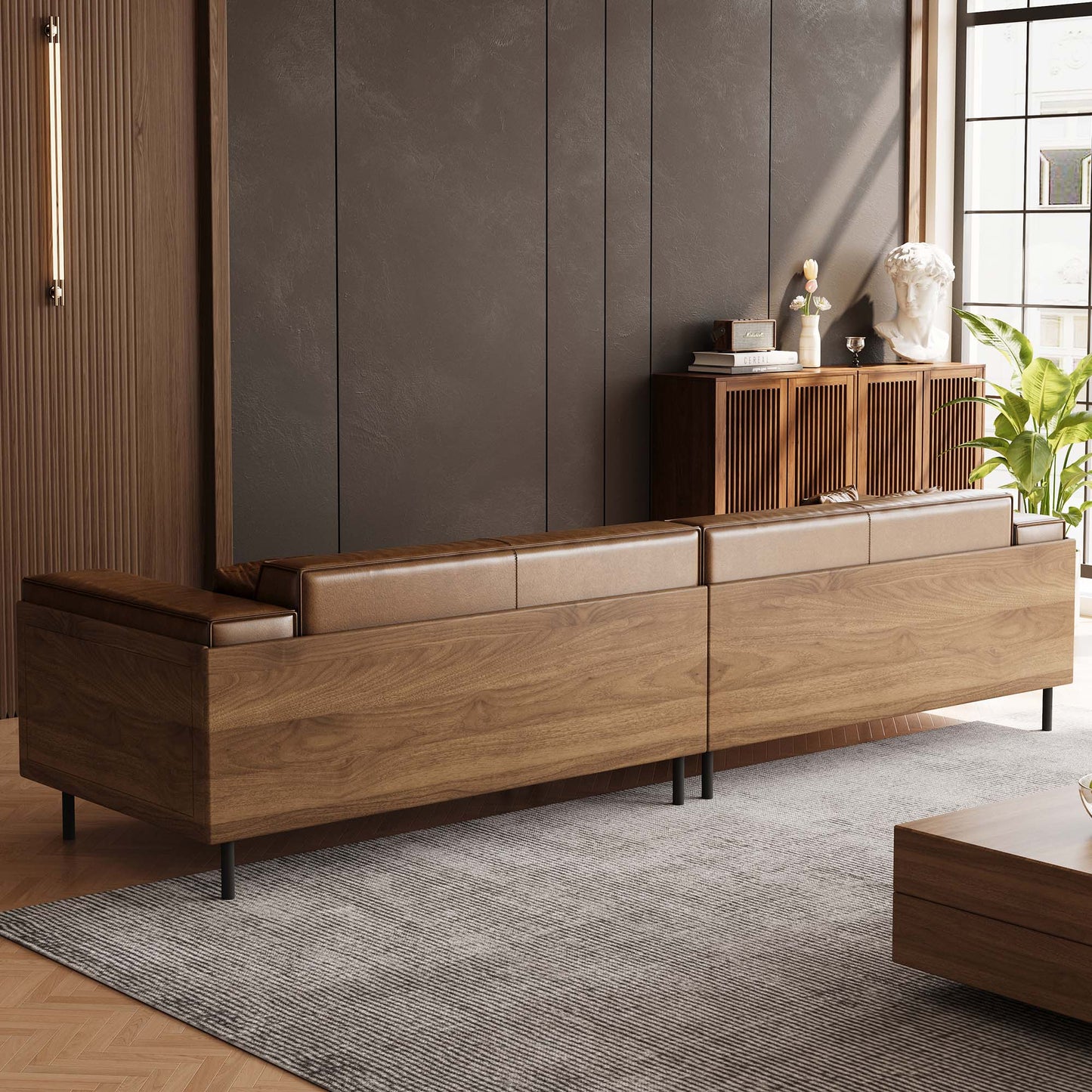 Modern 4-Seater Sofa with Deep Seats for Living Rooms