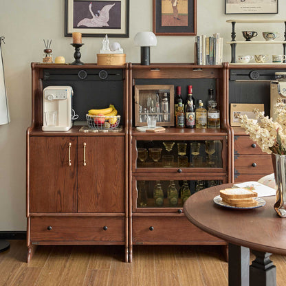 Alden Vintage Entryway Cabinet with Doors, Hooks and Drawer Storage