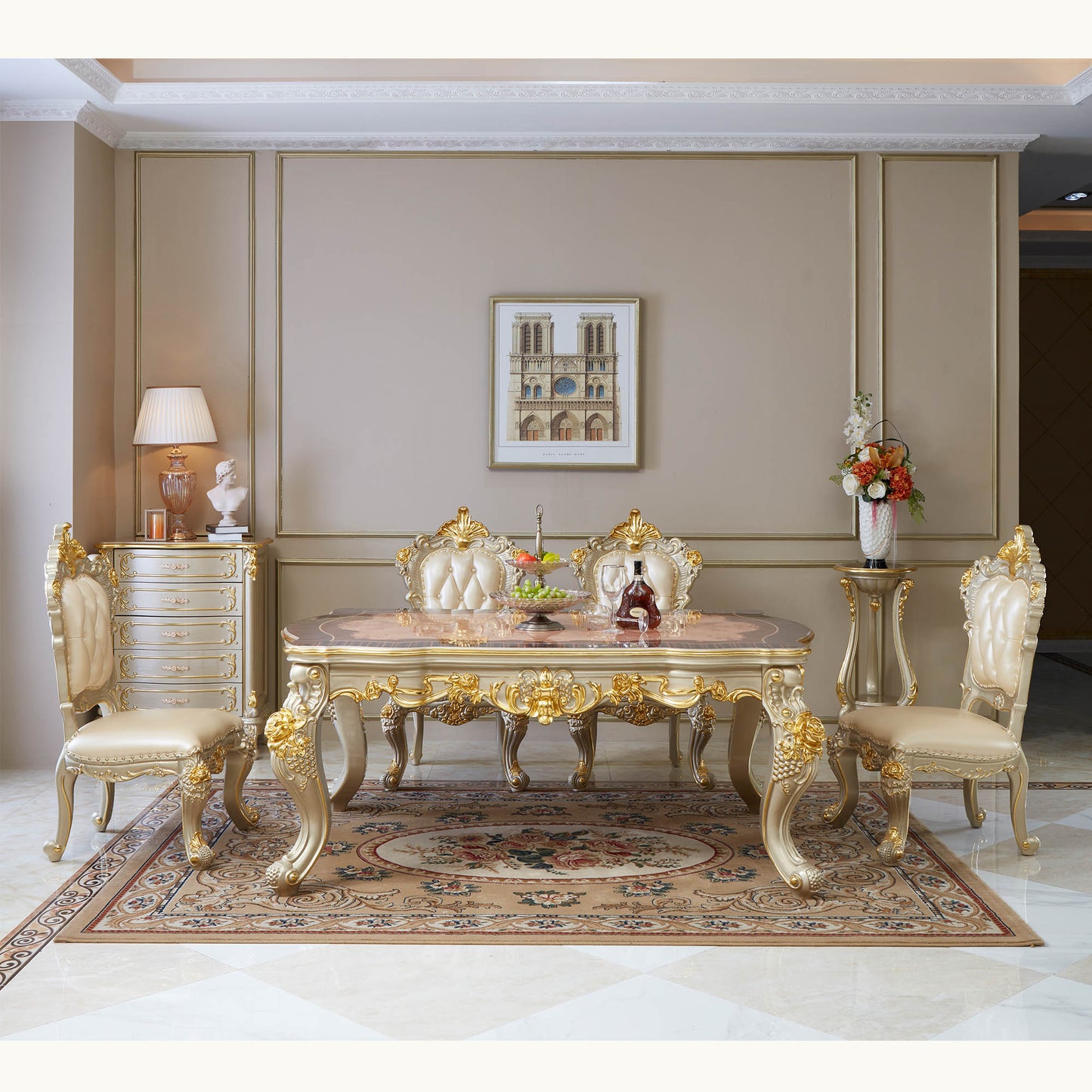 Versailles Supreme Dining Table – French Rococo Luxury Dining Table
