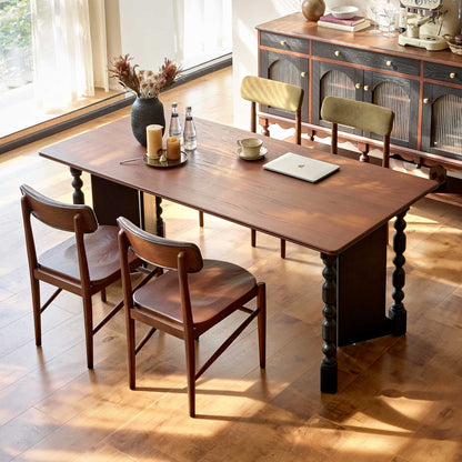Vintage Rectangular Dining Table with Bobbin Legs | Briar Collection