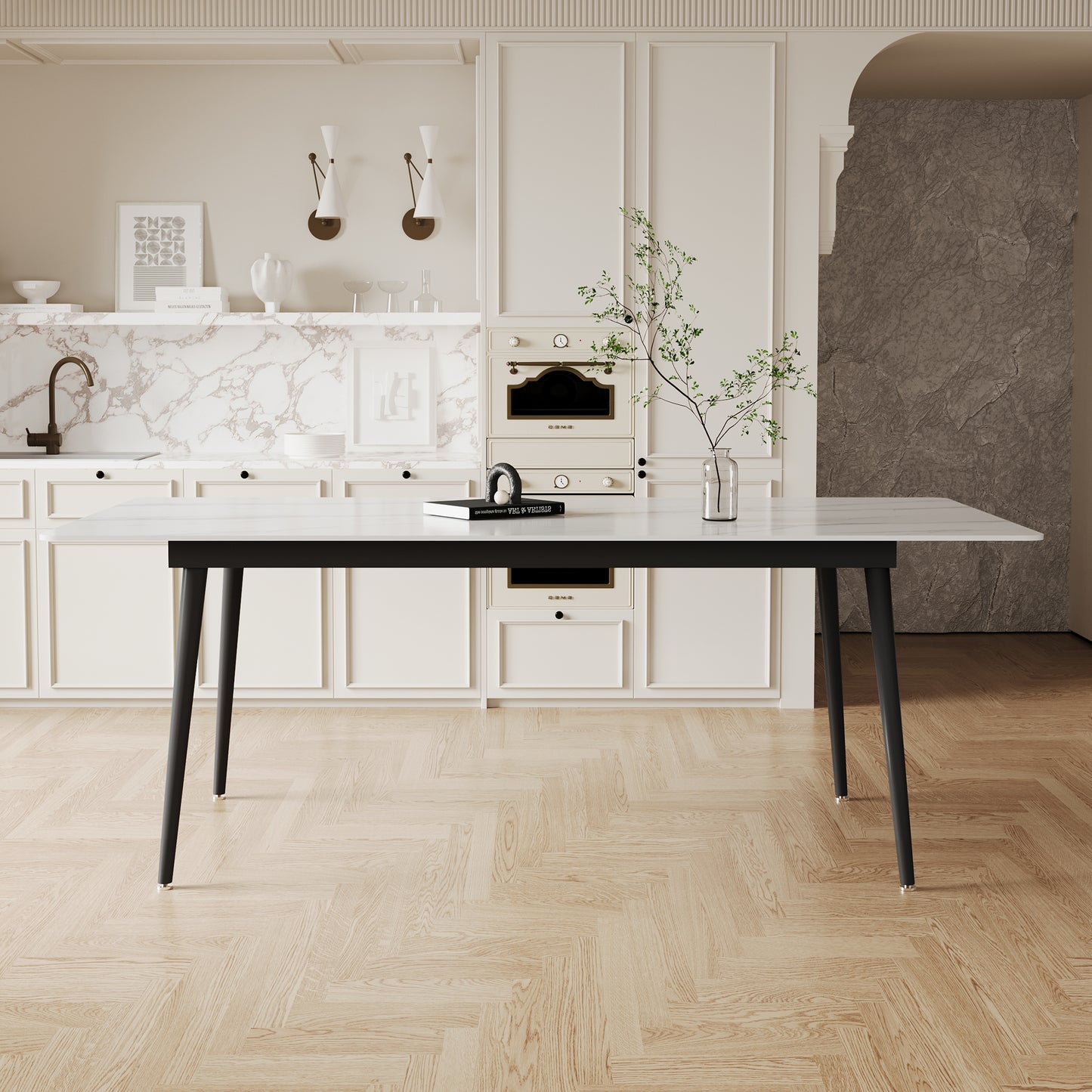 Dining Table WHSH1125 Modern Marble Tabletop 70.8"