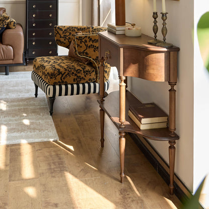 Gael Vintage Entryway Console Table with Drawer & Shelf, Black Mid-Century Hallway Table