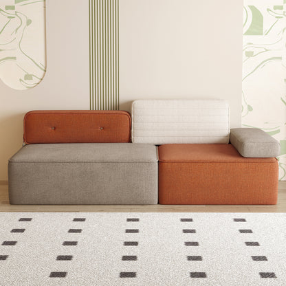 Modern Color-Block Sofa – 79.9" Fabric Upholstered Couch with Soft Cushions and Stylish Design, Seats 3