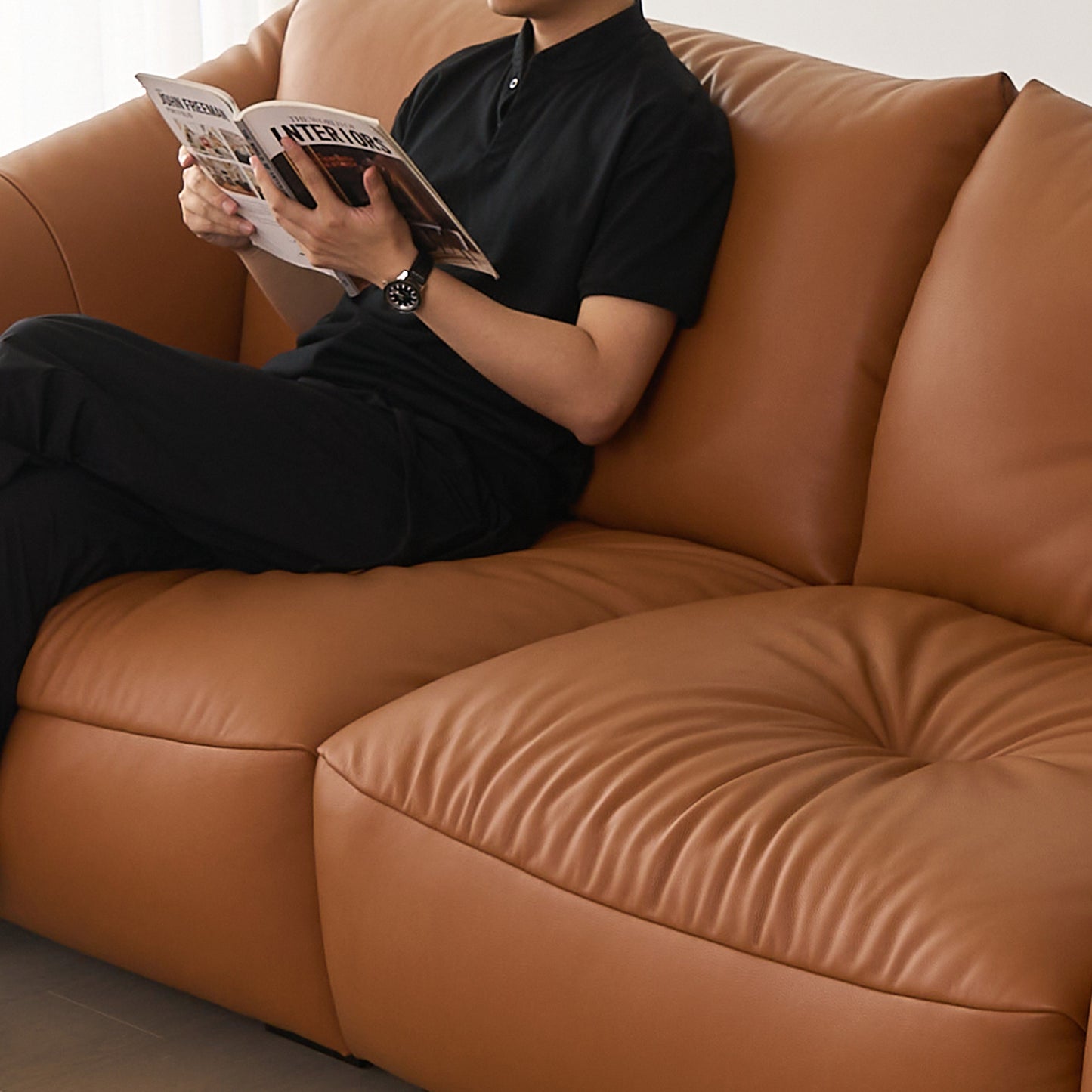 Karl Genuine Leather Sofa (87” / 94” / 102” / 110”)