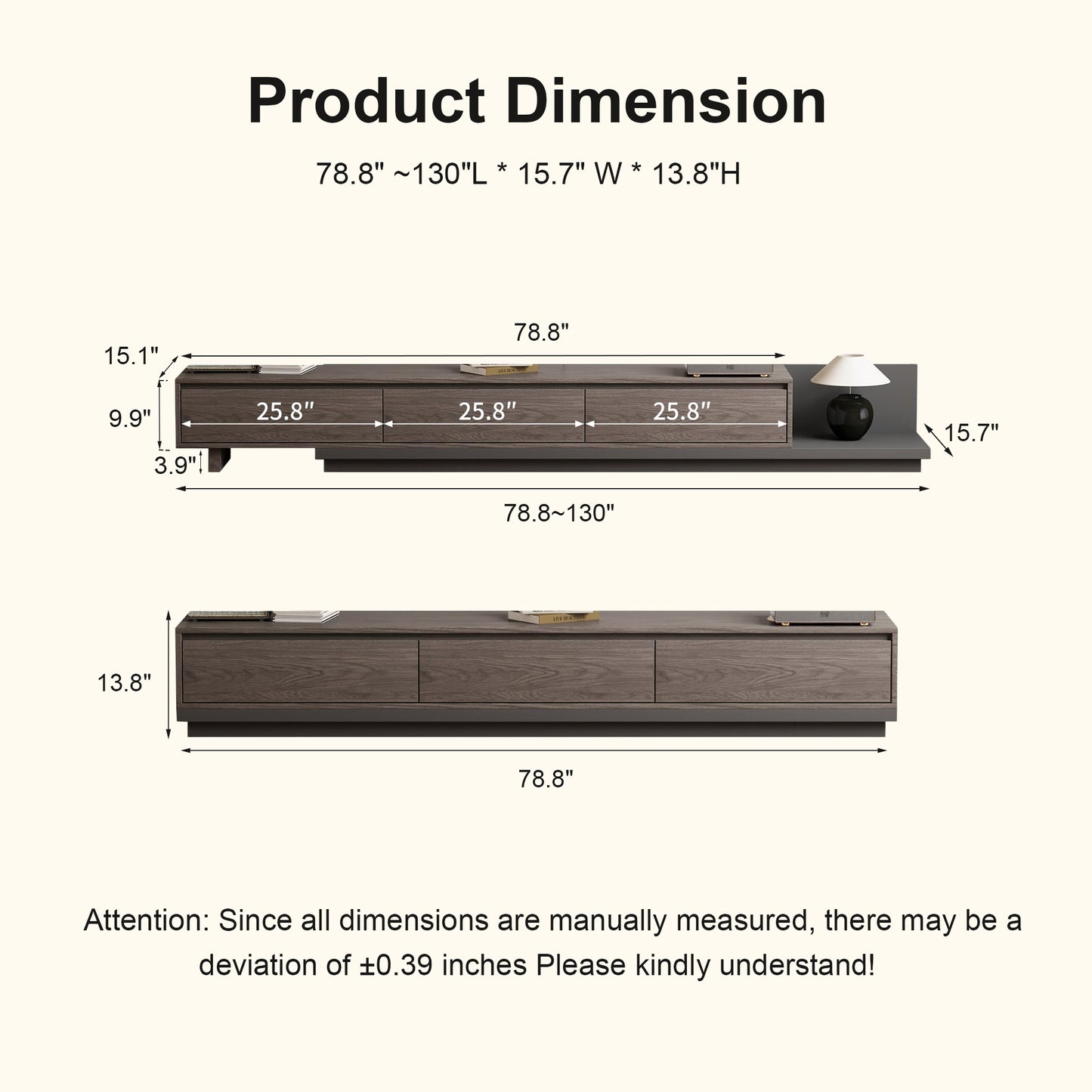 Extendable Mid-Century TV Stand for TVs Up to 100”