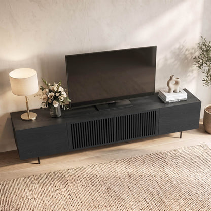 Mid-Century TV Stand with Hidden Storage for 32-100” TVs