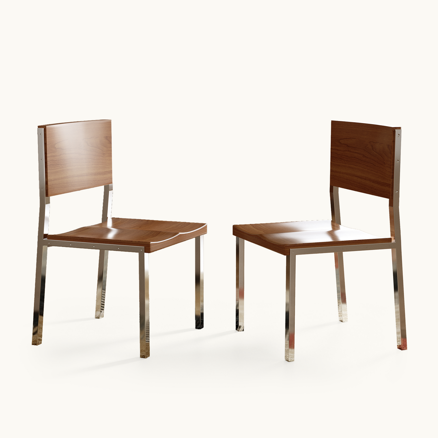 Mid Century Modern Solid Wood Dining Chairs Set of 2